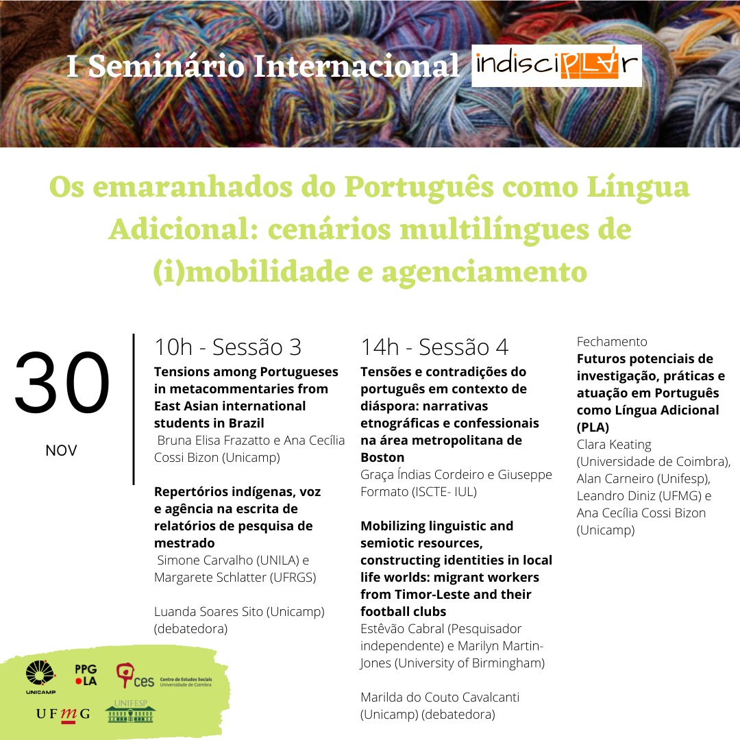 Início das aulas do curso PLA - Português como Língua Adicional